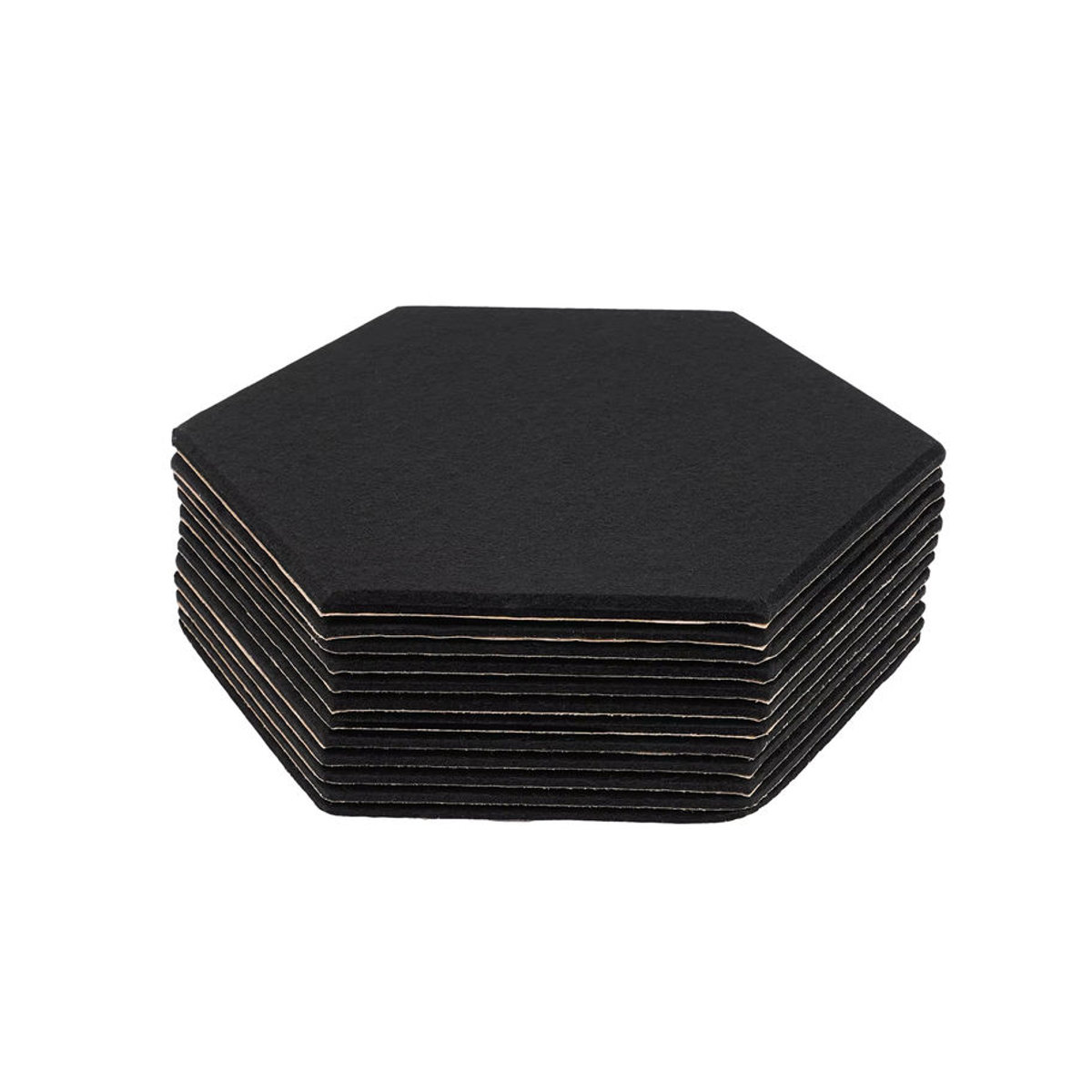 12er-Pack Sechseckige Akustikplatten in Schwarz für Wanddekoration und Schalldämmung - Bild 4