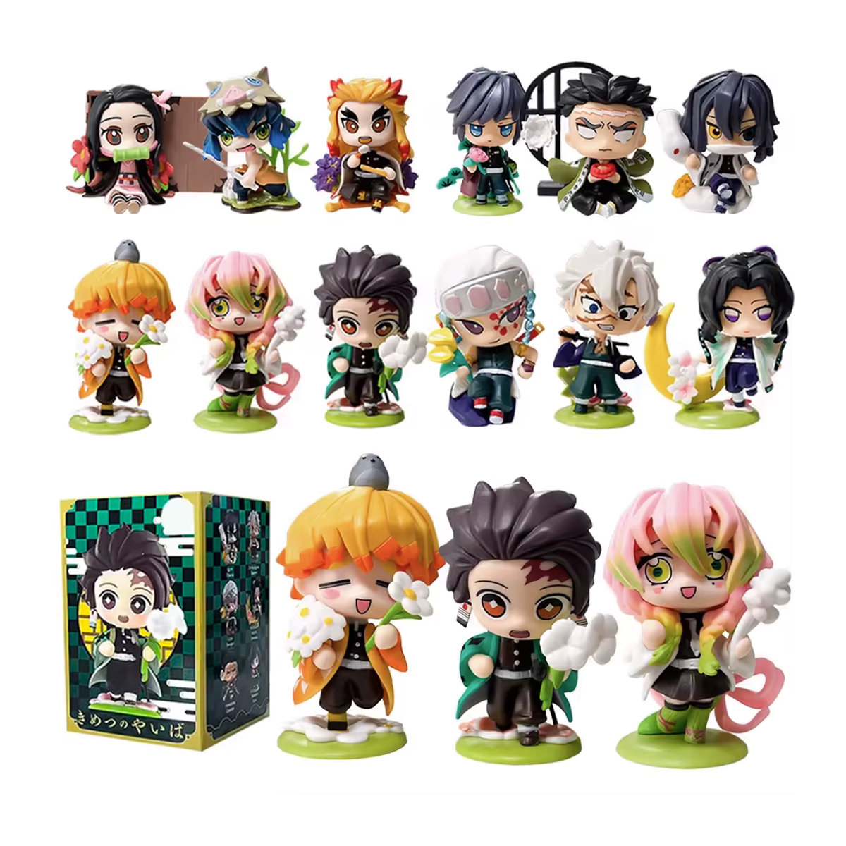12er Set Bandai Demon Slayer Blindbox Anime Figuren Tanjiro Kamado und Nezuko aus PVC in Mehrfarbig - Bild 7