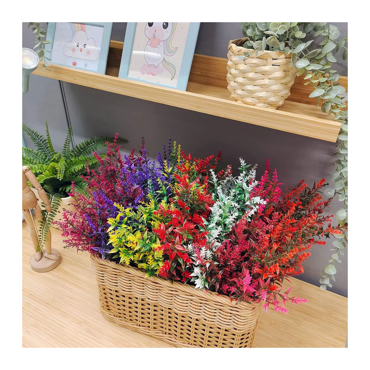 12er Set Künstlicher Lavendel von smr in Lila und Mehrfarbig für Dekorationen und Kränze - Bild 6