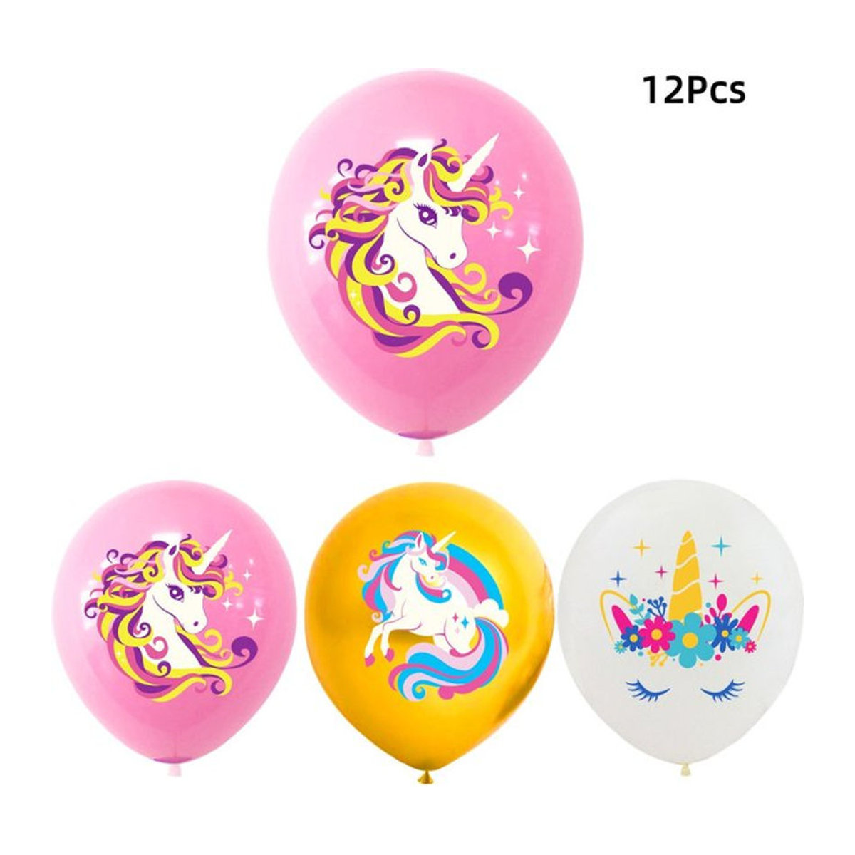 12er Set LQDIANTANG Einhorn Luftballons aus Latex in Mehrfarbig für Kindergeburtstage und Babypartys - Bild 1