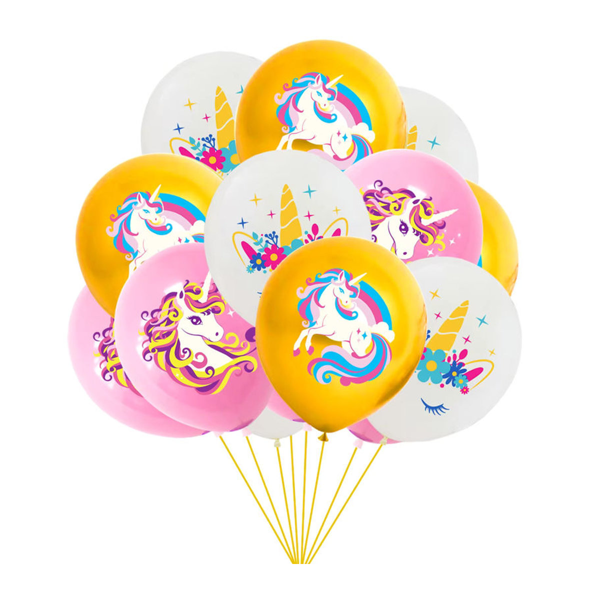 12er Set LQDIANTANG Einhorn Luftballons aus Latex in Mehrfarbig für Kindergeburtstage und Babypartys - Bild 2