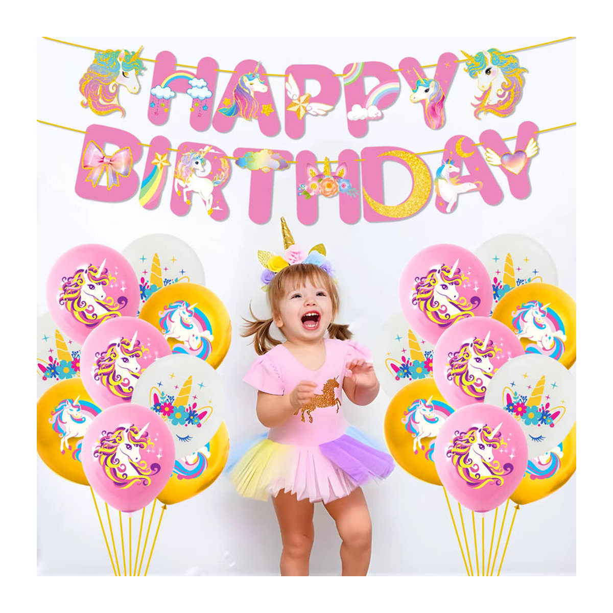 12er Set LQDIANTANG Einhorn Luftballons aus Latex in Mehrfarbig für Kindergeburtstage und Babypartys - Bild 3