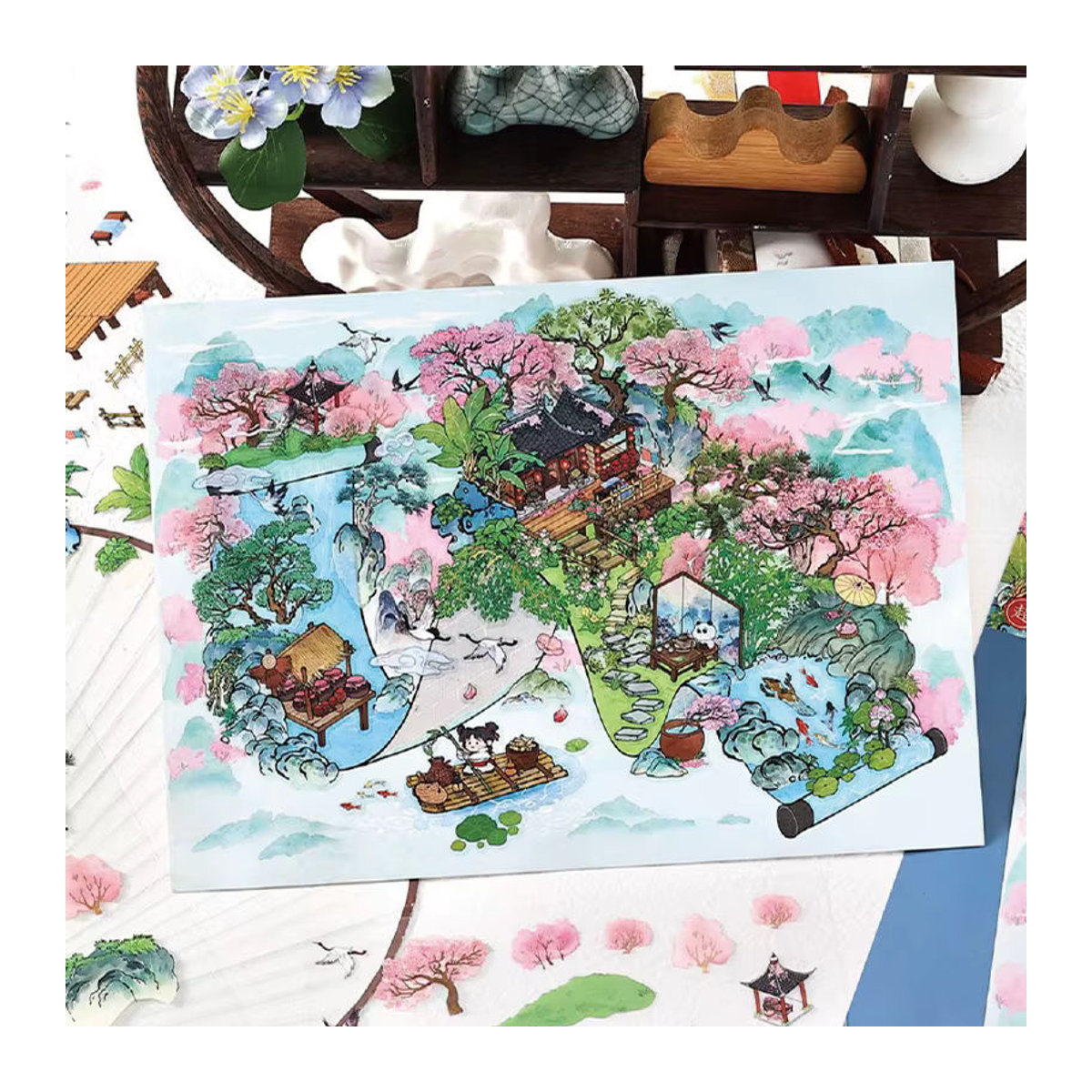 12er Set mr.paper Mountain View 2,5D Szenen Aufkleber Mehrfarbig - Bild 1
