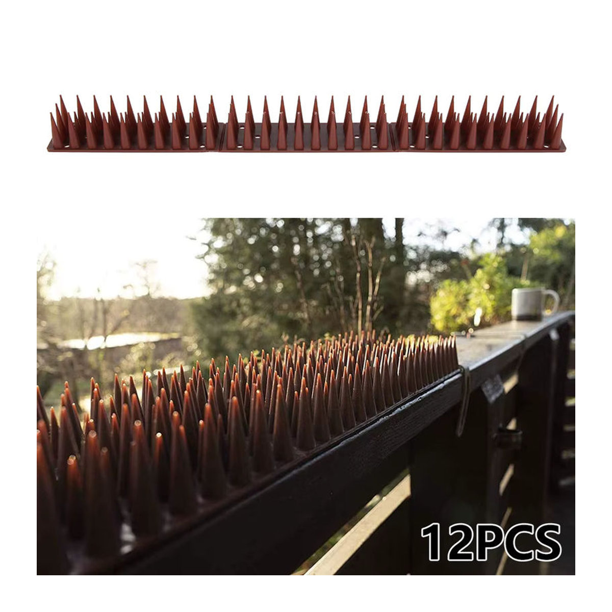 12er Set Zaun Spikes aus Kunststoff zur Vogel- und Katzenabwehr sowie als Anti-Kletter-Schutz für deinen Garten - Bild 2