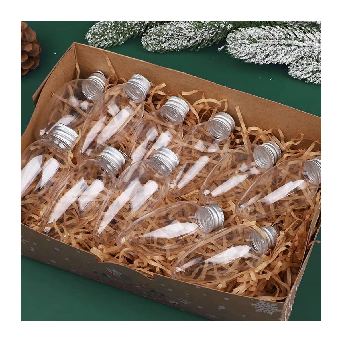 12er Set ZQNYCY Weihnachts Hängeornamente in Glühbirnenform aus transparentem Kunststoff - Bild 4