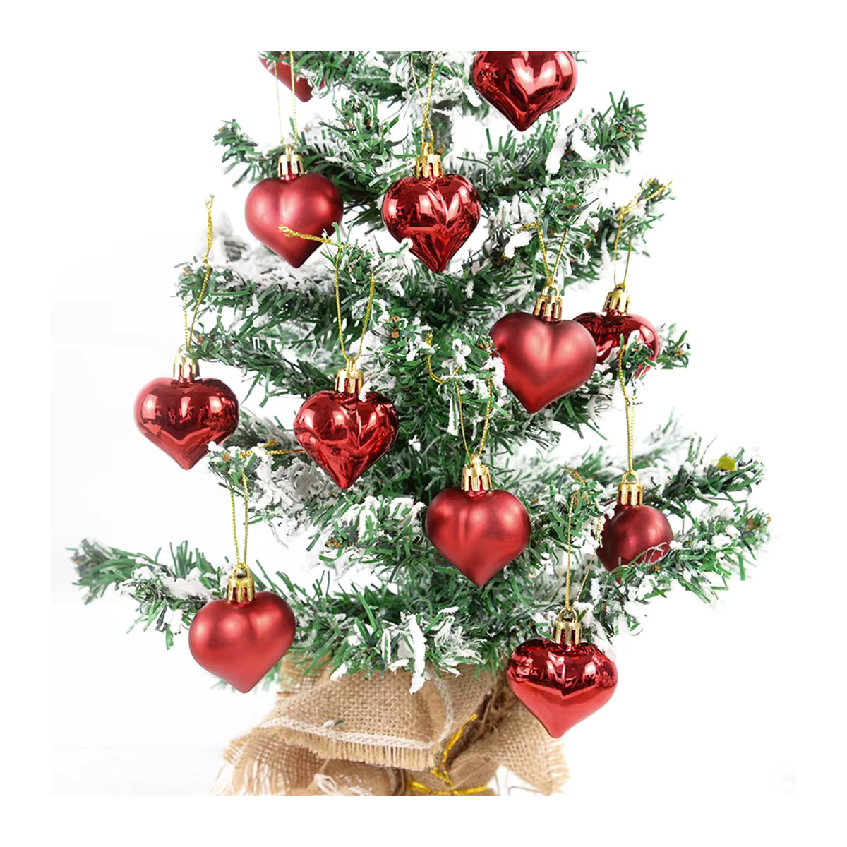 12er Set ZQNYCY Weihnachtsanhänger aus Kunststoff in Stern- und Herzform, mehr - Bild 3
