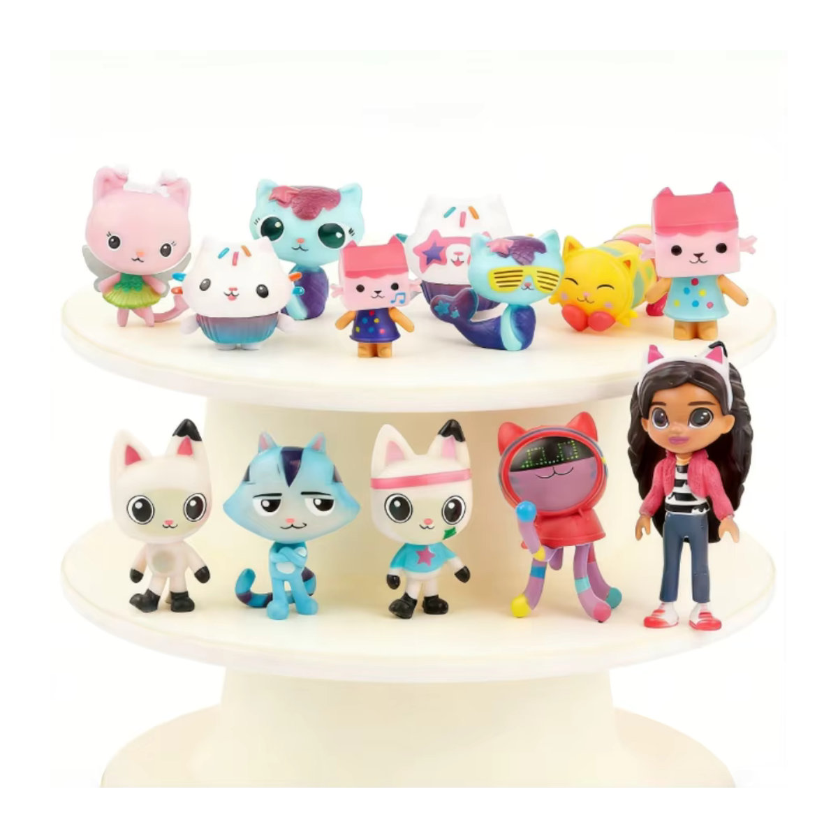 13-teiliges Gabby Puppenhaus Set mit Anime Figuren und Engel-Katzen als bunte Kuchendekoration aus Kunststoff für Kindergeburtstage und Weihnachten - Bild 4