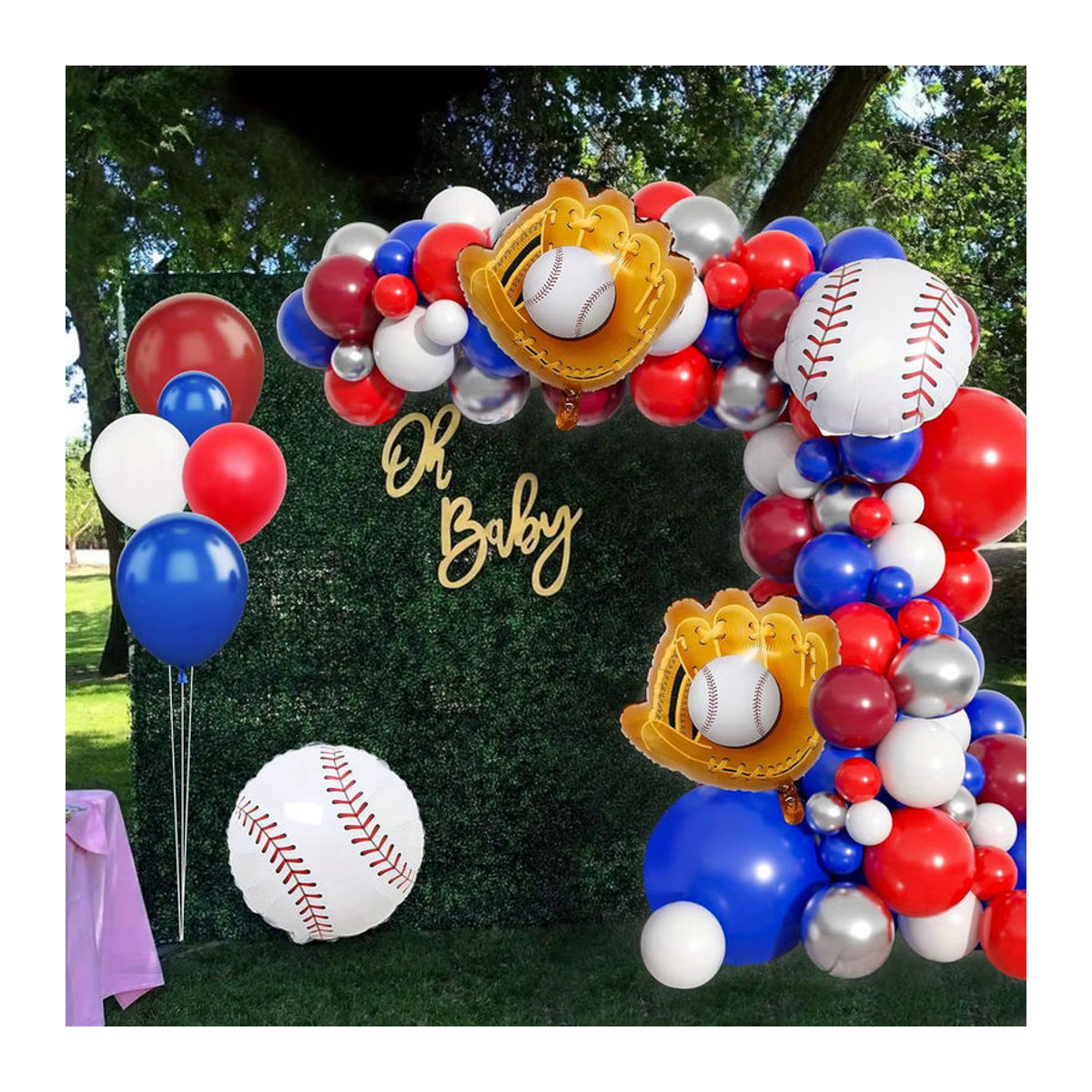 132-teiliges Baseball Ballon Girlande Set für Geburtstag und Party Dekoration, mehrfarbig - Bild 2