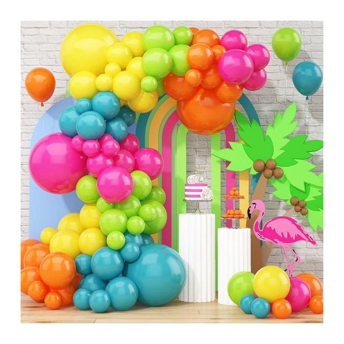 141-teiliges tropisches Ballon-Girlanden-Set aus Latex in Mehrfarbig für deine Sommer-Dekoration - Bild 1