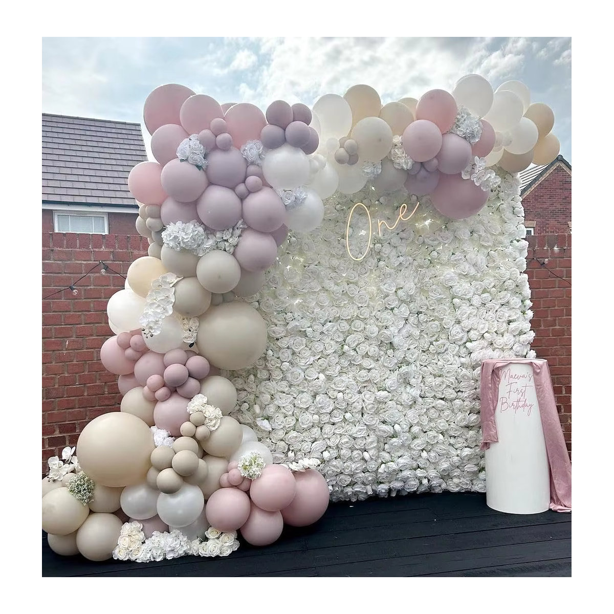 144-teiliges Ballon-Girlanden-Set im Boho-Stil in Rosa und Weiß für Geburtstag, Hochzeit oder Baby Shower - Bild 2