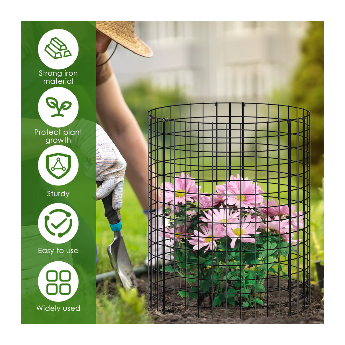 15 Stück Pflanzenkäfige aus rostfreiem Eisengeflecht als Pflanzenschutz und Abdeckung für Gartenpflanzen und Blumentöpfe - Bild 2