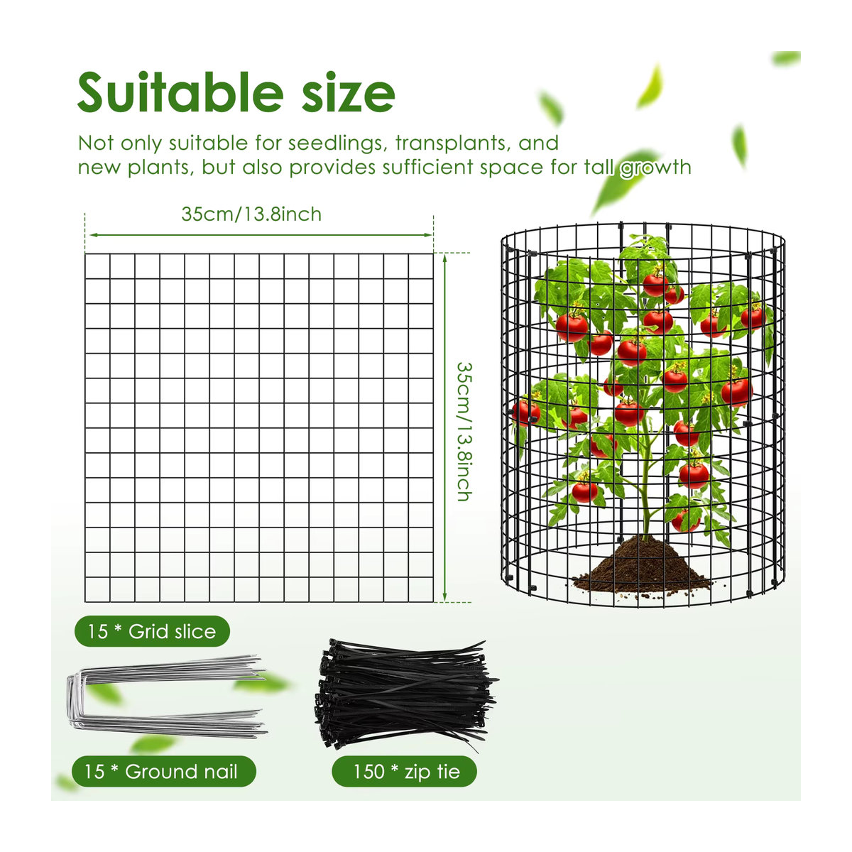 15 Stück Pflanzenkäfige aus rostfreiem Eisengeflecht als Pflanzenschutz und Abdeckung für Gartenpflanzen und Blumentöpfe - Bild 6
