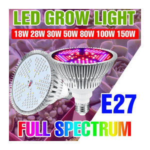150W LED Vollspektrum Pflanzenlampe mit E27/E26 Fassung für Pflanzenboxen, Blumen, Samen und Hydroponik