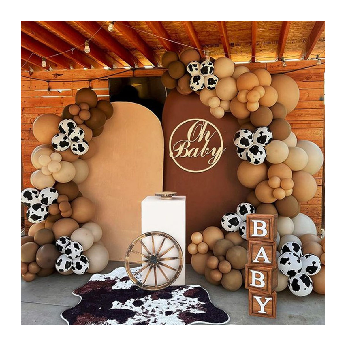 158-teiliges Kuh-Ballon-Girlanden-Set mit Tierprint für Bauernhof-Partys, Babypartys und Geburtstage in Mehrfarbig - Bild 1