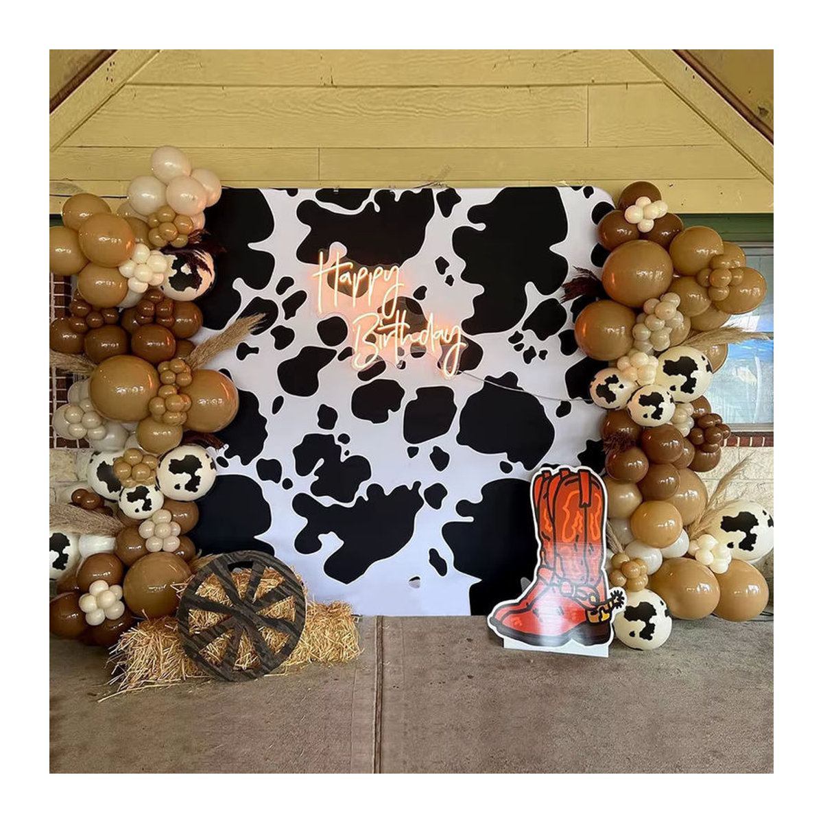 158-teiliges Kuh-Ballon-Girlanden-Set mit Tierprint für Bauernhof-Partys, Babypartys und Geburtstage in Mehrfarbig - Bild 4