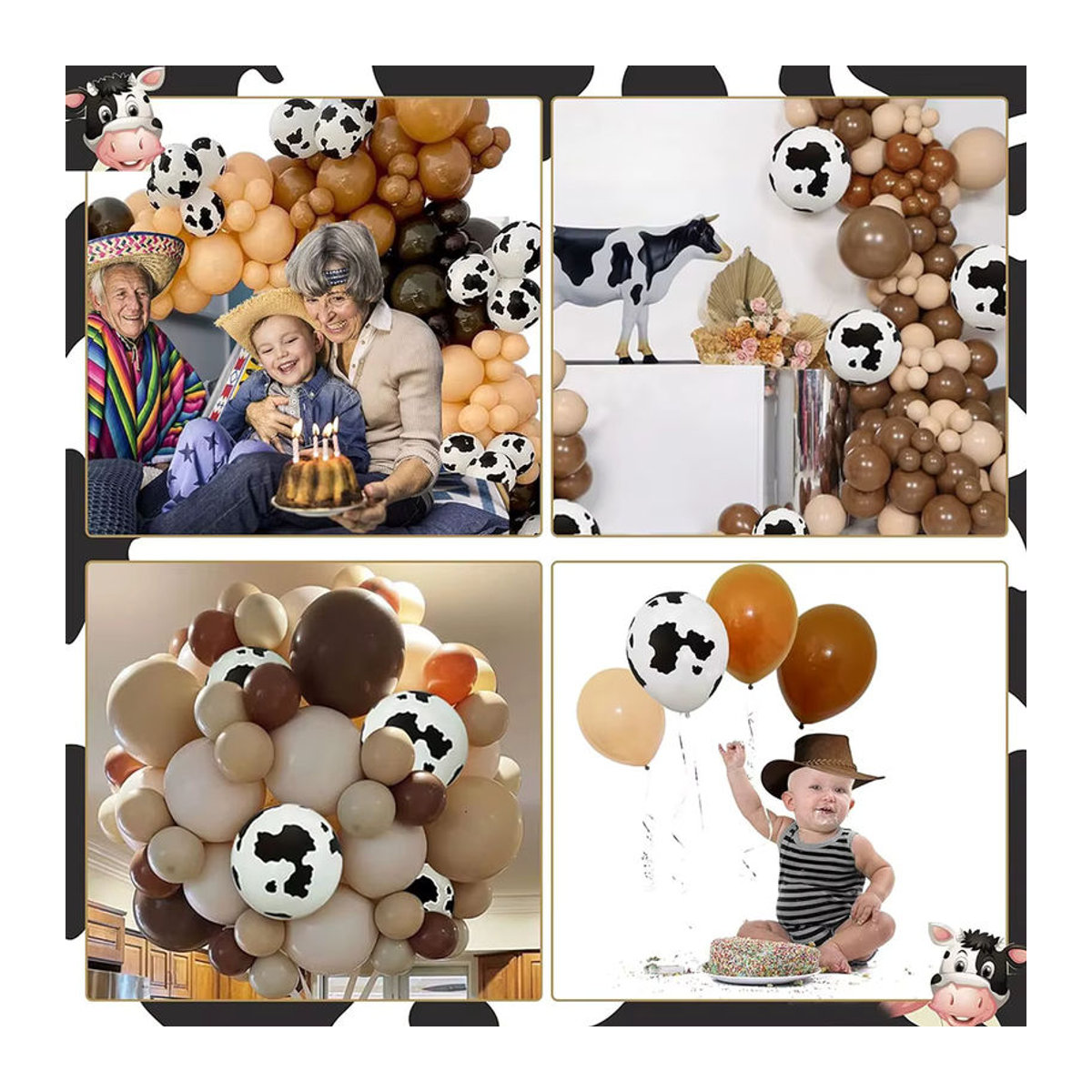 158-teiliges Kuh-Ballon-Girlanden-Set mit Tierprint für Bauernhof-Partys, Babypartys und Geburtstage in Mehrfarbig - Bild 5