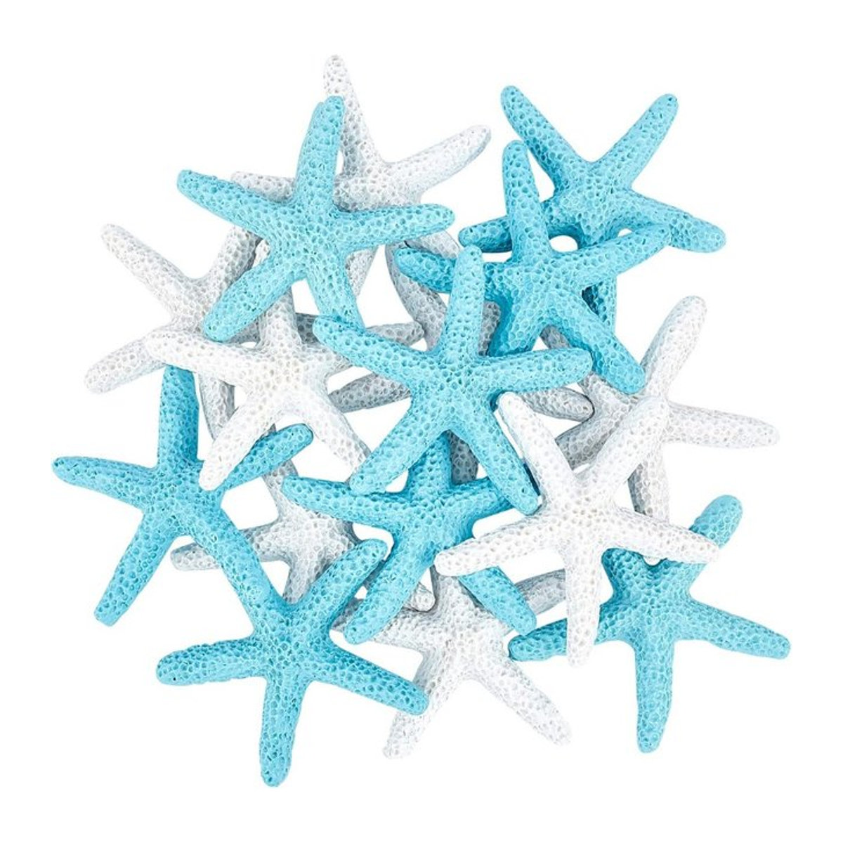 16 Stück Seestern Ornamente aus blauem Kunstharz für Bastelarbeiten und Dekorationen im maritimen Stil - Bild 1