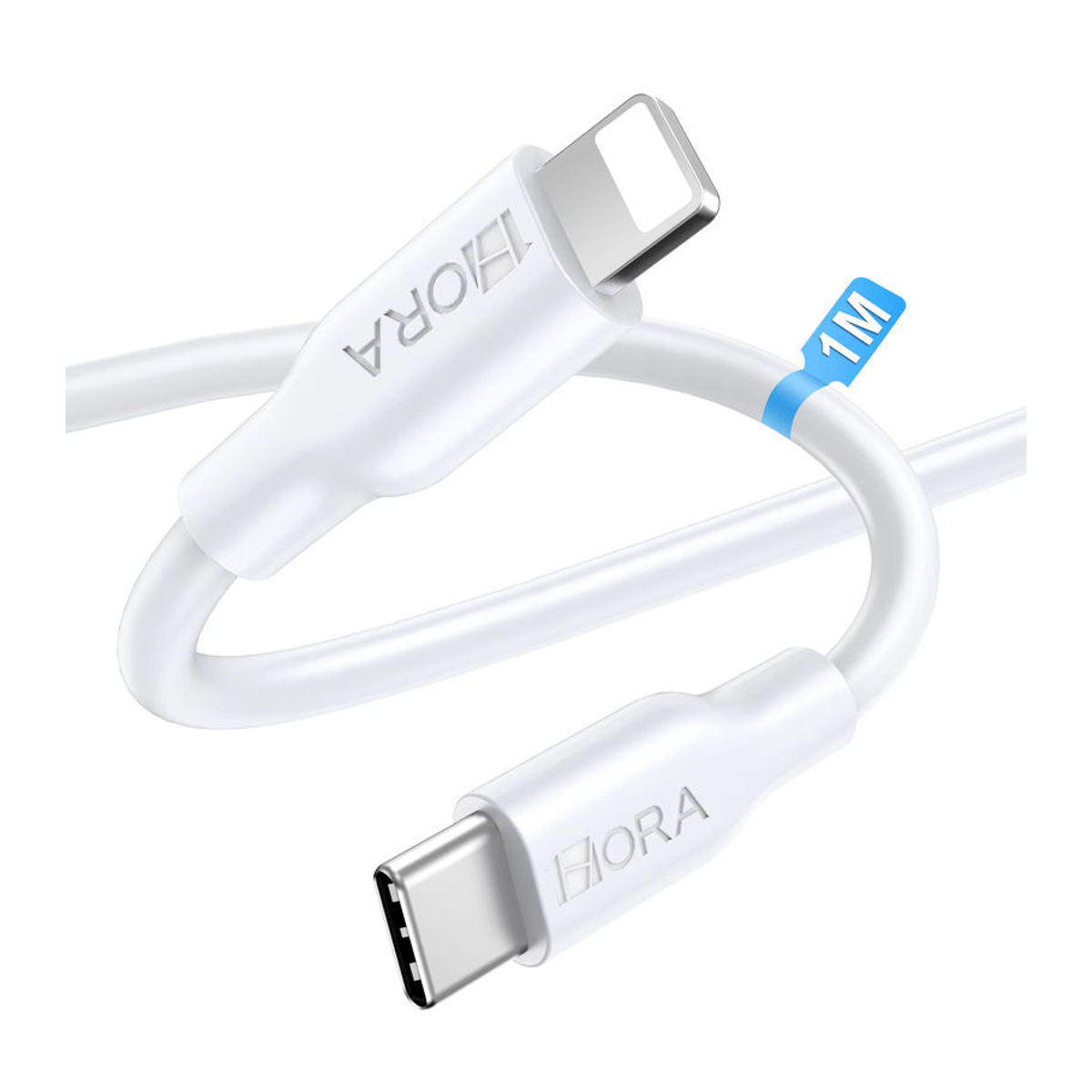 1HORA USB-C auf Lightning Schnellladekabel 3A, 1 m, Weiß - Bild 5