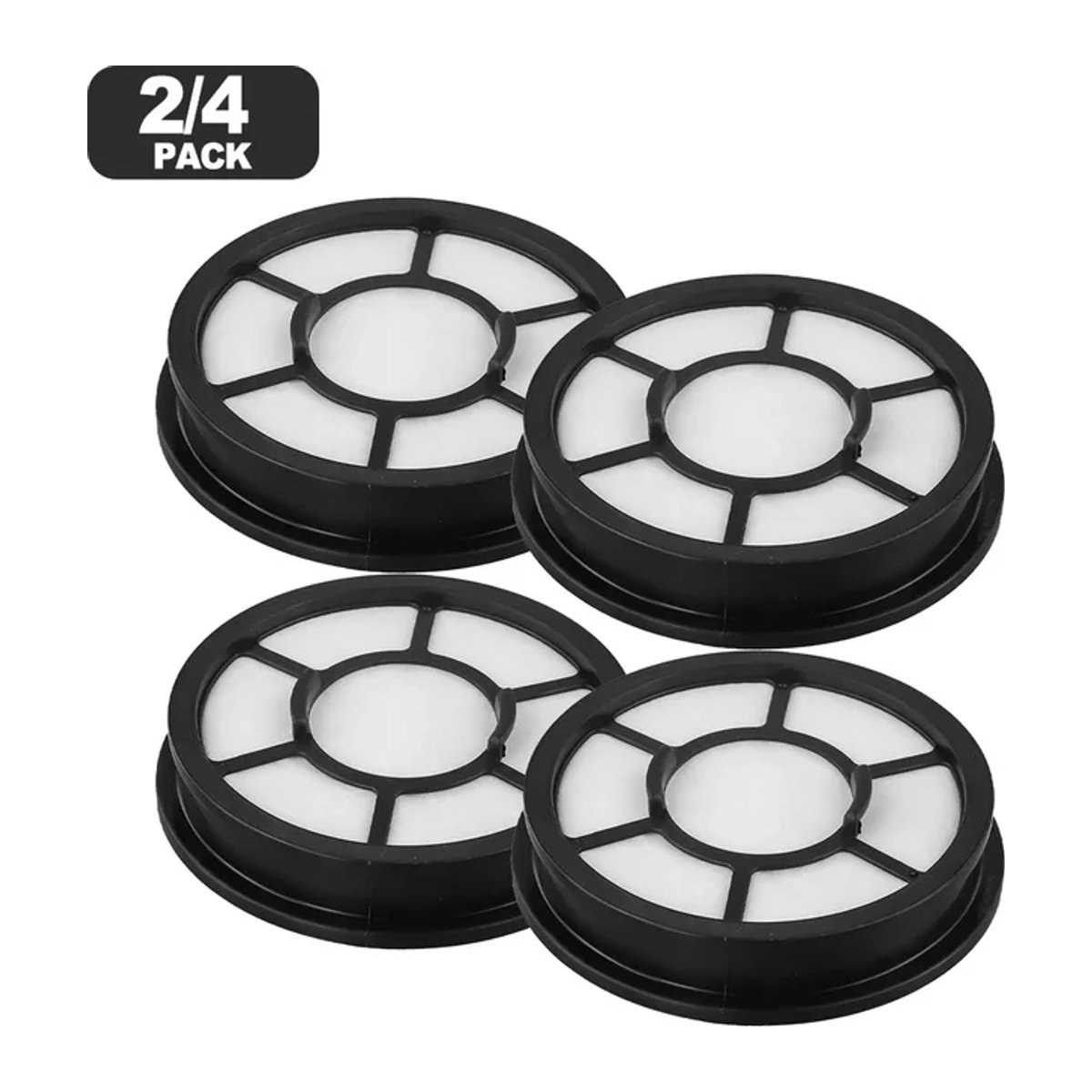 2/4 Stück HEPA-Feinstaubfilter für VCM beutellose Staubsauger, Schwarz/Weiß - Bild 1