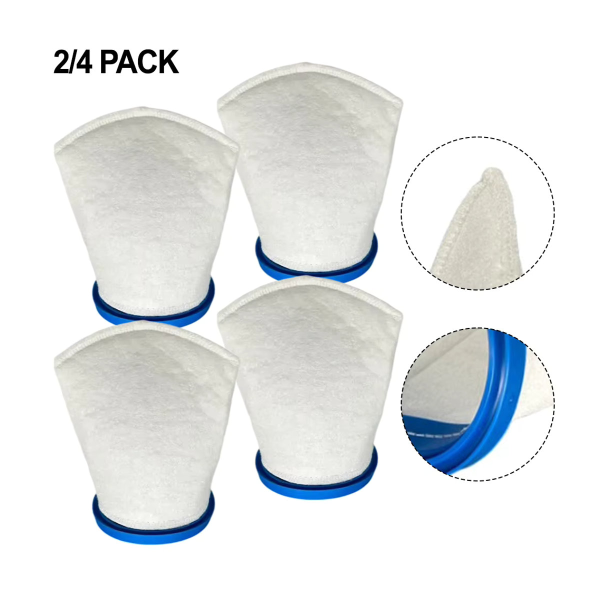 2/4 Stück Wiederverwendbare Sand und Silt Filter Taschen für Pool Blaster Max JPV200 P30X022SS PBW022SS Pool Reinigung Werkzeuge Ersatzteile in Weiß - Bild 2