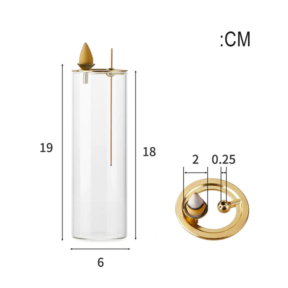 2-in-1 Räucherstäbchenhalter aus Glas in Transparent als Rückfluss-Räuchergefäß für Räucherkegel zur Dekoration bei Meditation, Yoga und Spa - Bild 2
