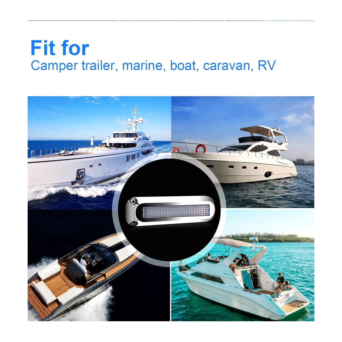 2 Stück Blaue Yacht Unterwasserleuchten aus Edelstahl mit 120 LED für Boote und Pontons IP68 - Bild 6