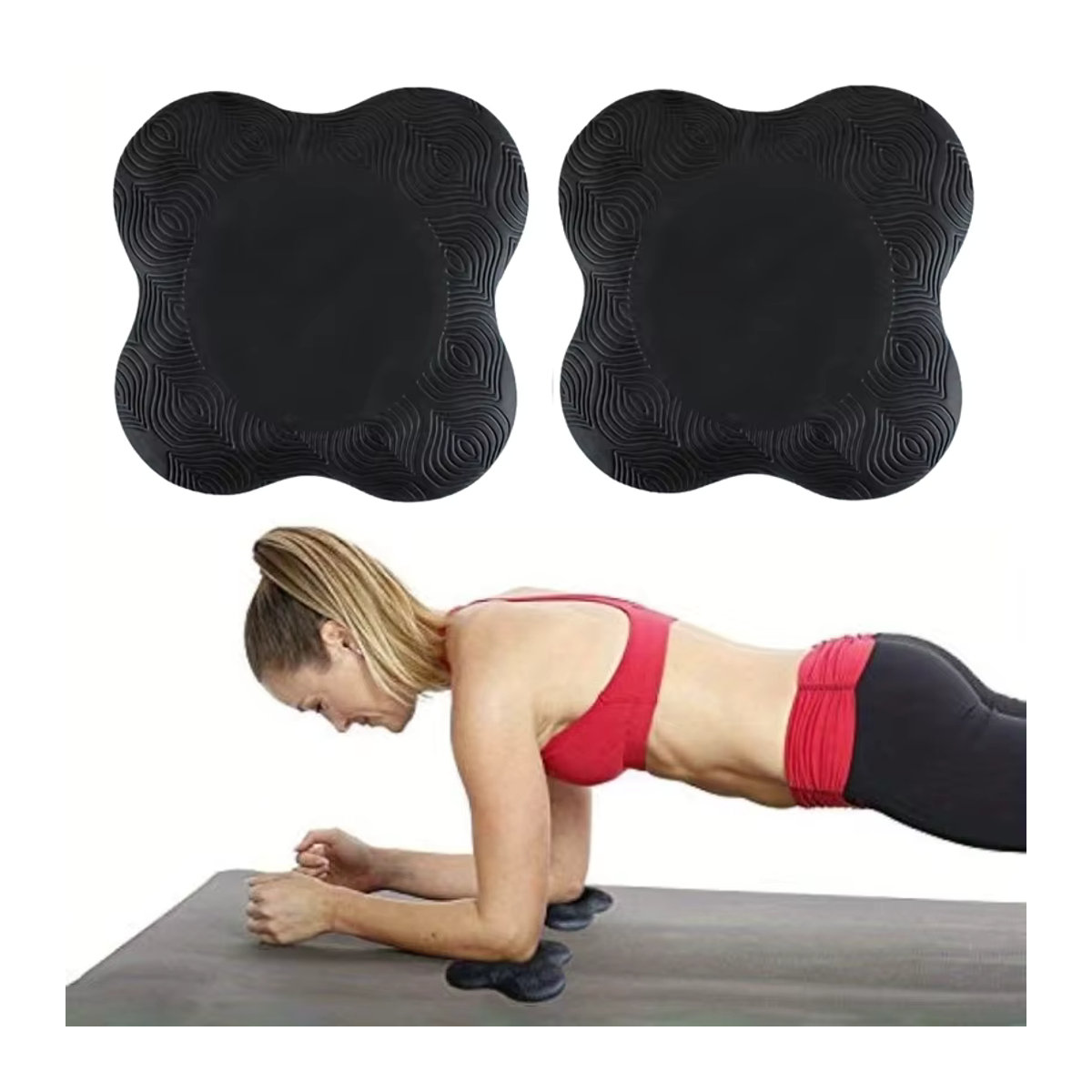 2 Stück garvonti Yoga-Kniematten aus TPE, verdickte und rutschfeste Knieschutzmatten für Sport und Fitness in Blau oder Bunt - Bild 2