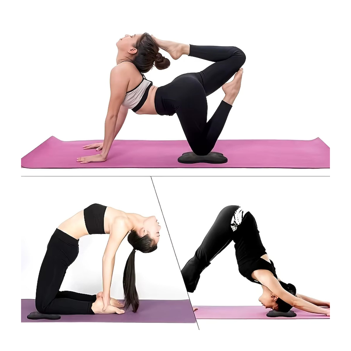 2 Stück garvonti Yoga-Kniematten aus TPE, verdickte und rutschfeste Knieschutzmatten für Sport und Fitness in Blau oder Bunt - Bild 3