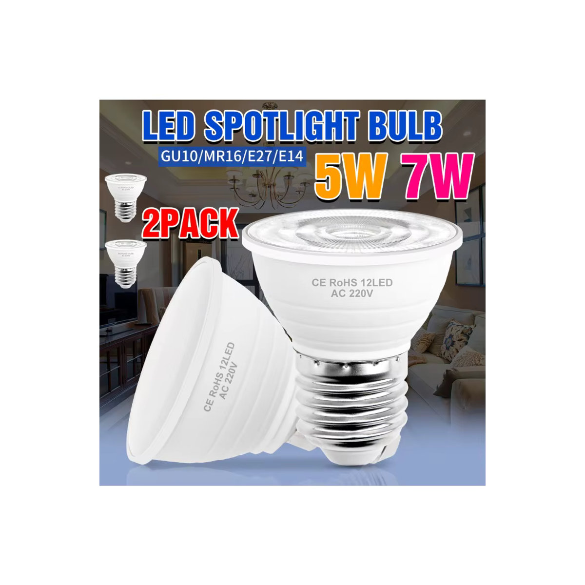 2 Stück LED-Glühbirnen 7W Warmweiß E27 für Innenbereich und Deckenleuchten - Bild 5