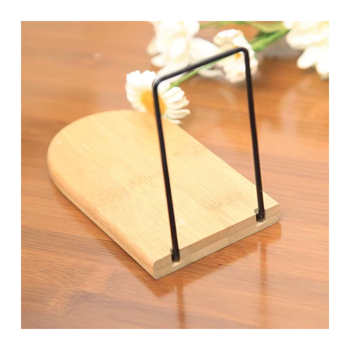 2 Stück Natur Bambus Desktop Organizer Buchstützen in Braun - Bild 4