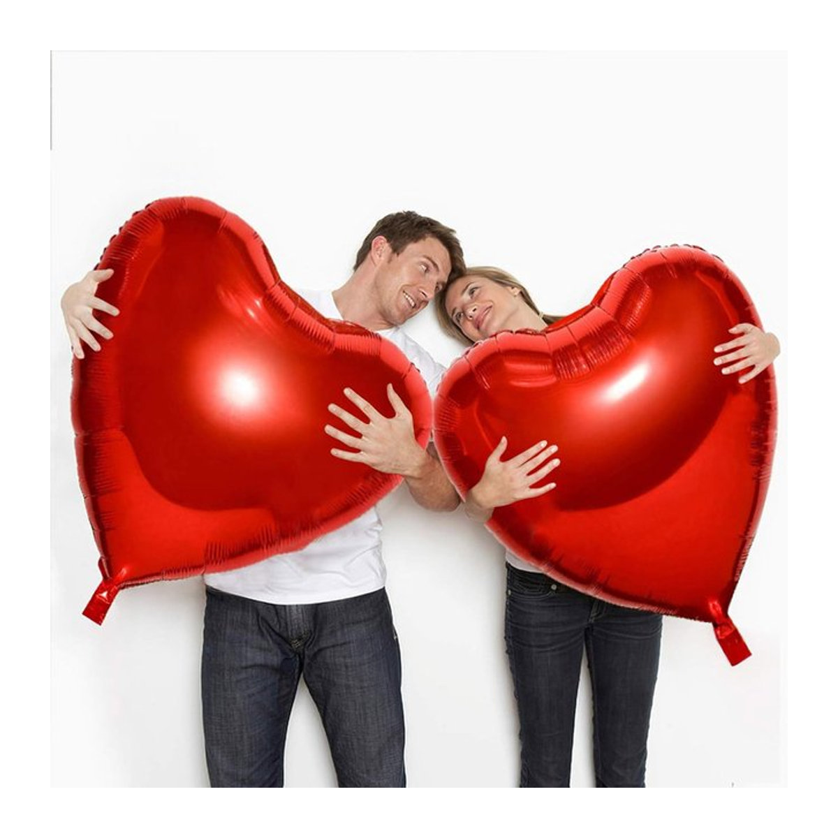 2 Stück rote Herz-Folienballons I Love Heart für Valentinstag und Hochzeit, Durchmesser: 81,3 cm - Bild 1