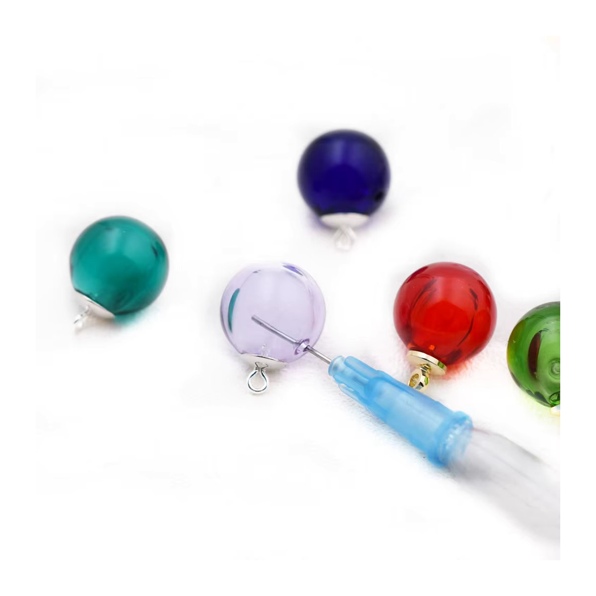 2 Stück SNASAN Diffusor-Parfümkugel-Glasanhänger mit Perlenkappe, nachfüllbar, rund, mehrfarbig, 8–12 mm - Bild 5