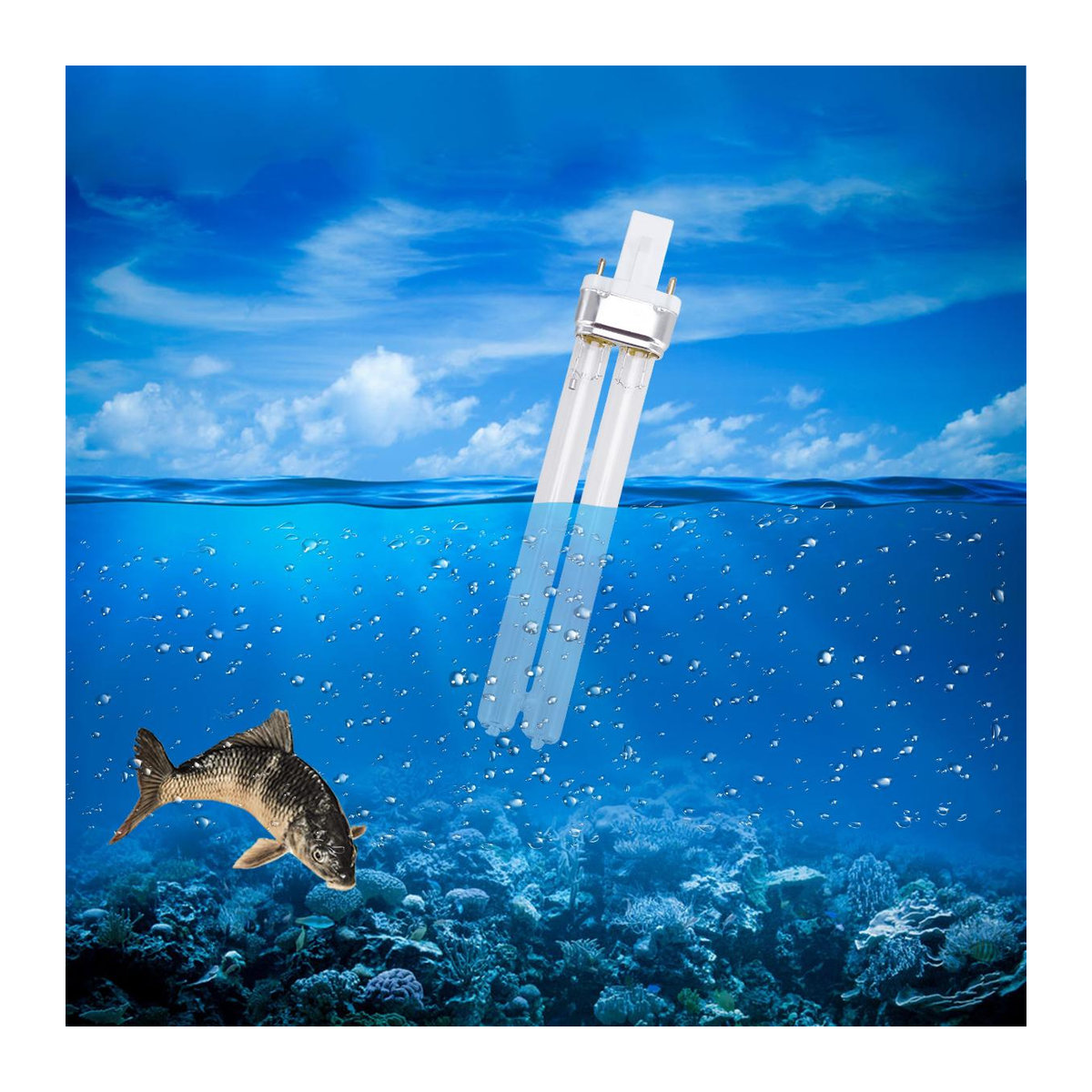 2 Stück Superme Live UV-Lichtbirnen für Aquarium mit G23 Lampenfassung, 11W UV-Sterilisator aus Glas und Quarz - Bild 2