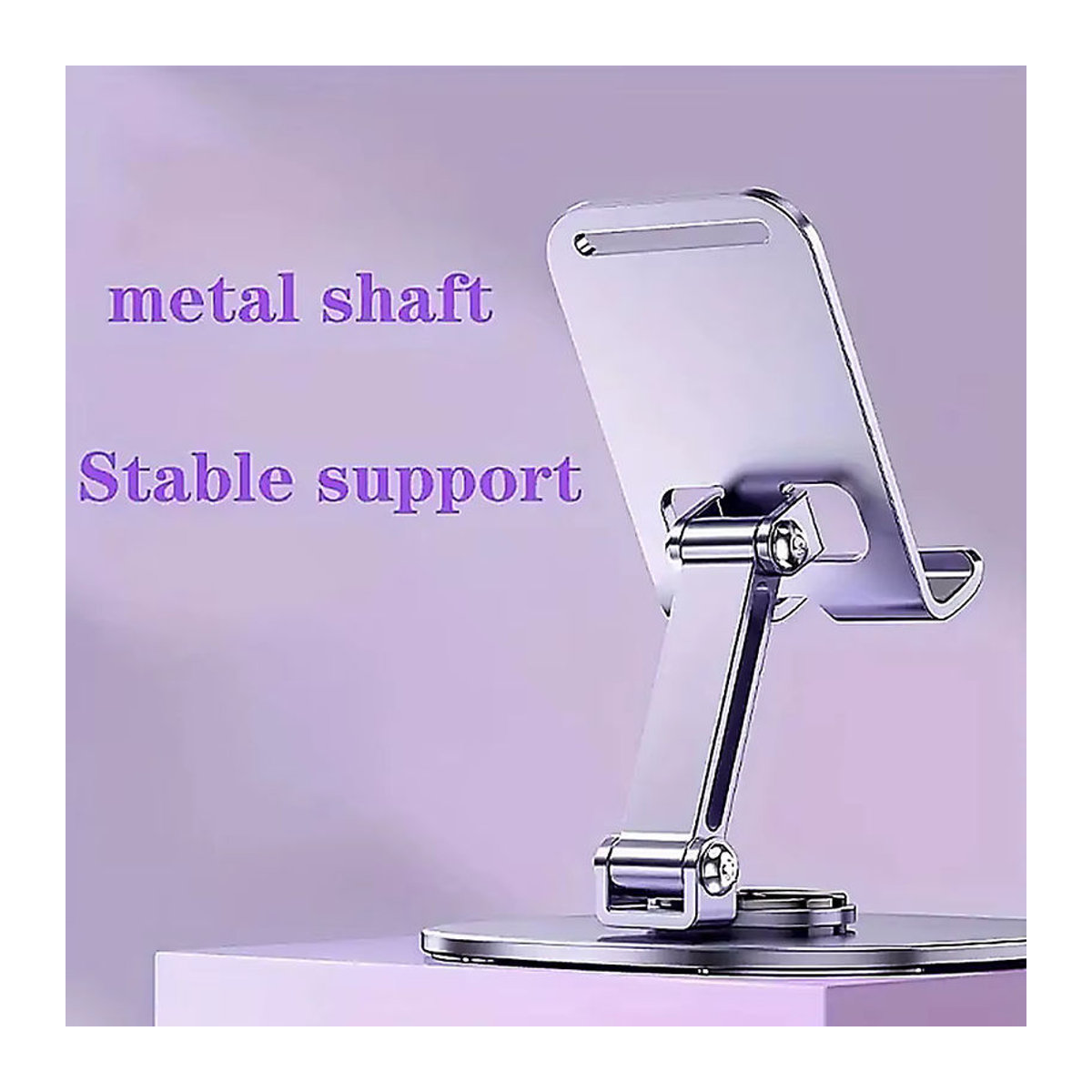 2 Stück verstellbarer 360 Grad drehbarer Telefonständer aus Metall, faltbarer tragbarer Smartphone- und Tablet-Ständer mit Klebepad in Rosa und Silber - Bild 6