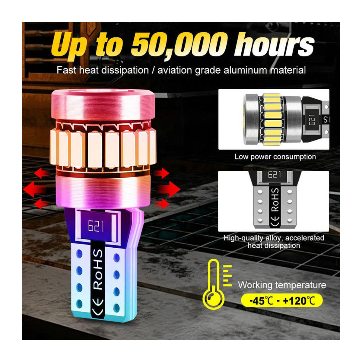 2 Stück W5W T10 LED-Lampen Canbus 4014 24SMD für Auto Innenraum Deckenleuchte Leseleuchte und Kennzeichenleuchte in Kaltweiß 6000K - Bild 6