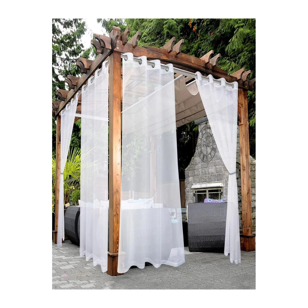 2 Stück wasserdichte Terylen-Fensterscheiben aus Polyester für Außenbereiche, Balkon und Pavillon, Grau und Weiß - Bild 2