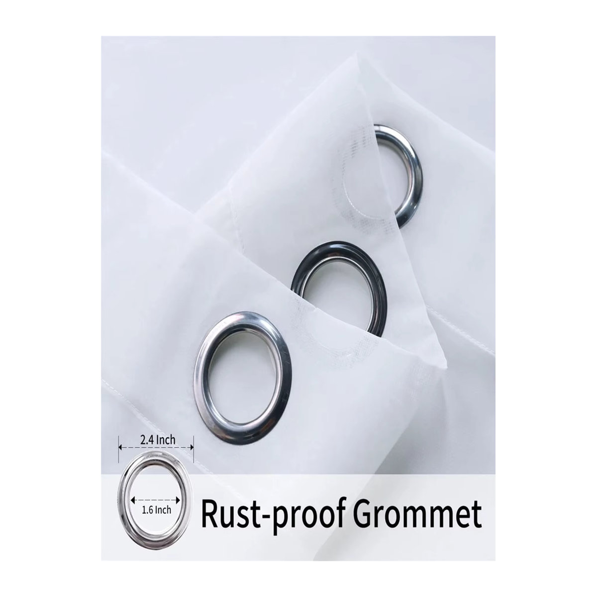 2 Stück wasserdichte Terylen-Fensterscheiben aus Polyester für Außenbereiche, Balkon und Pavillon, Grau und Weiß - Bild 3