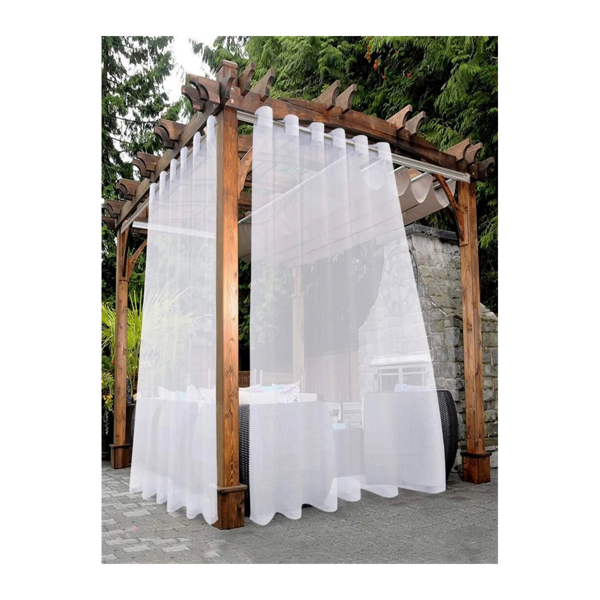 2 Stück wasserdichte Terylen-Fensterscheiben aus Polyester für Außenbereiche, Balkon und Pavillon, Grau und Weiß - Bild 5