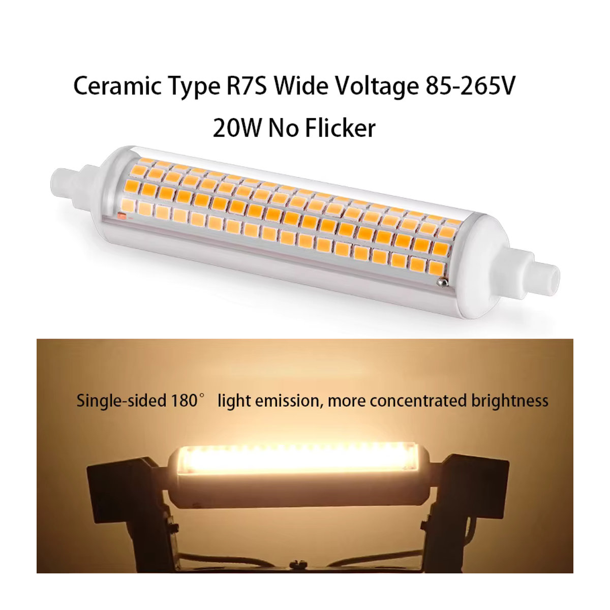 2 Stück YORYZENG R7s LED Flutlichtbirnen 20 Watt, J118 118mm, Keramik, Kalt Warm Weiß als Ersatz für 200 W Halogenlampen - Bild 3