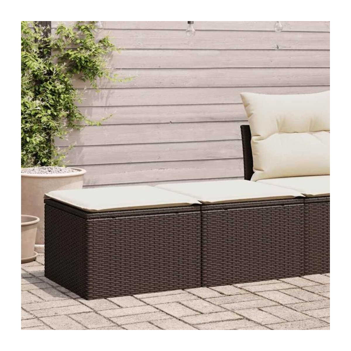 2-teilige Garten-Sofagarnitur aus Poly-Rattan und Akazienholz mit Kissen in Braun und Beige von vidaxl - Bild 1