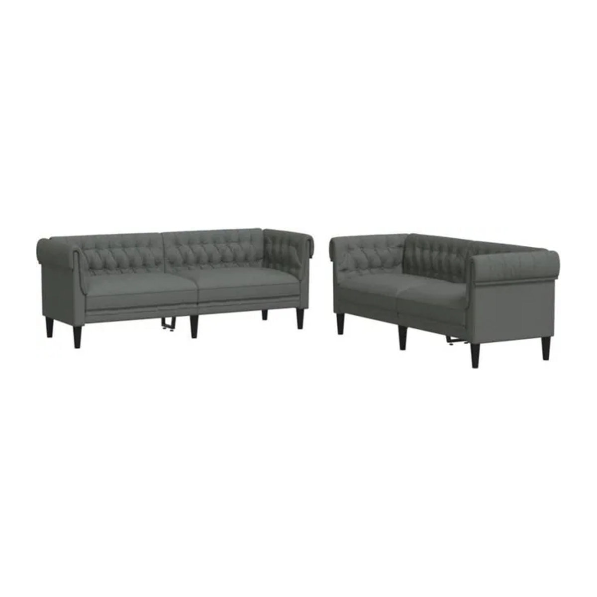 2-teilige Sofagarnitur von vidaxl in Anthrazit aus Stoff und Polyester im modernen Design - Bild 1