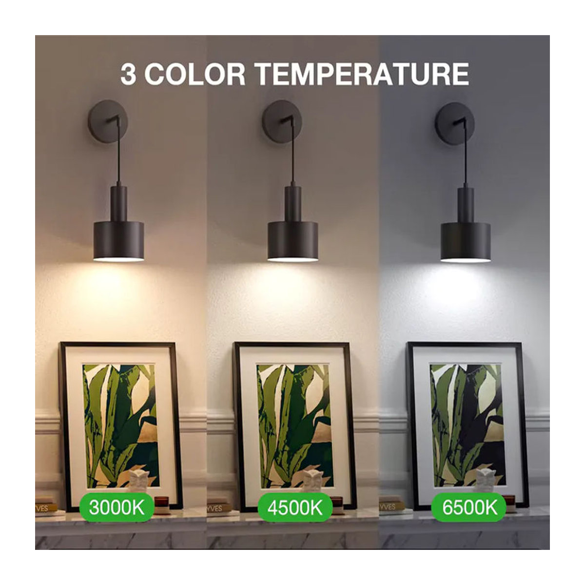 2-teiliges modernes LED-Wandleuchten-Set von ASCELINA aus Metall in Schwarz mit RGB-Fernbedienung für Wohnzimmer und Arbeitszimmer - Bild 2