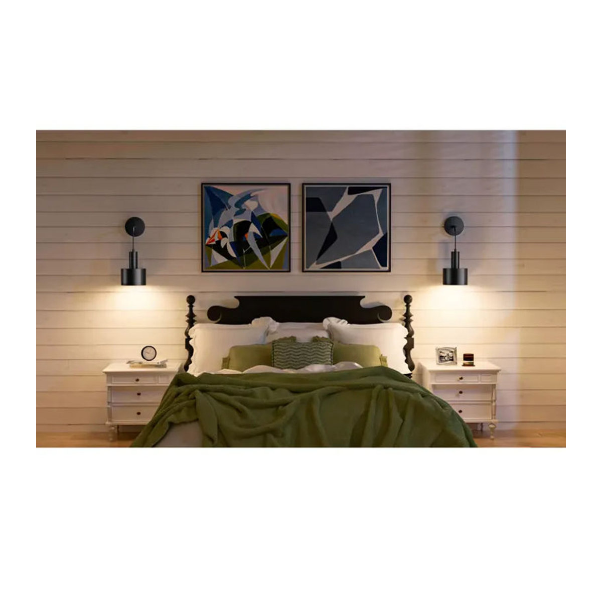 2-teiliges modernes LED-Wandleuchten-Set von ASCELINA aus Metall in Schwarz mit RGB-Fernbedienung für Wohnzimmer und Arbeitszimmer - Bild 6