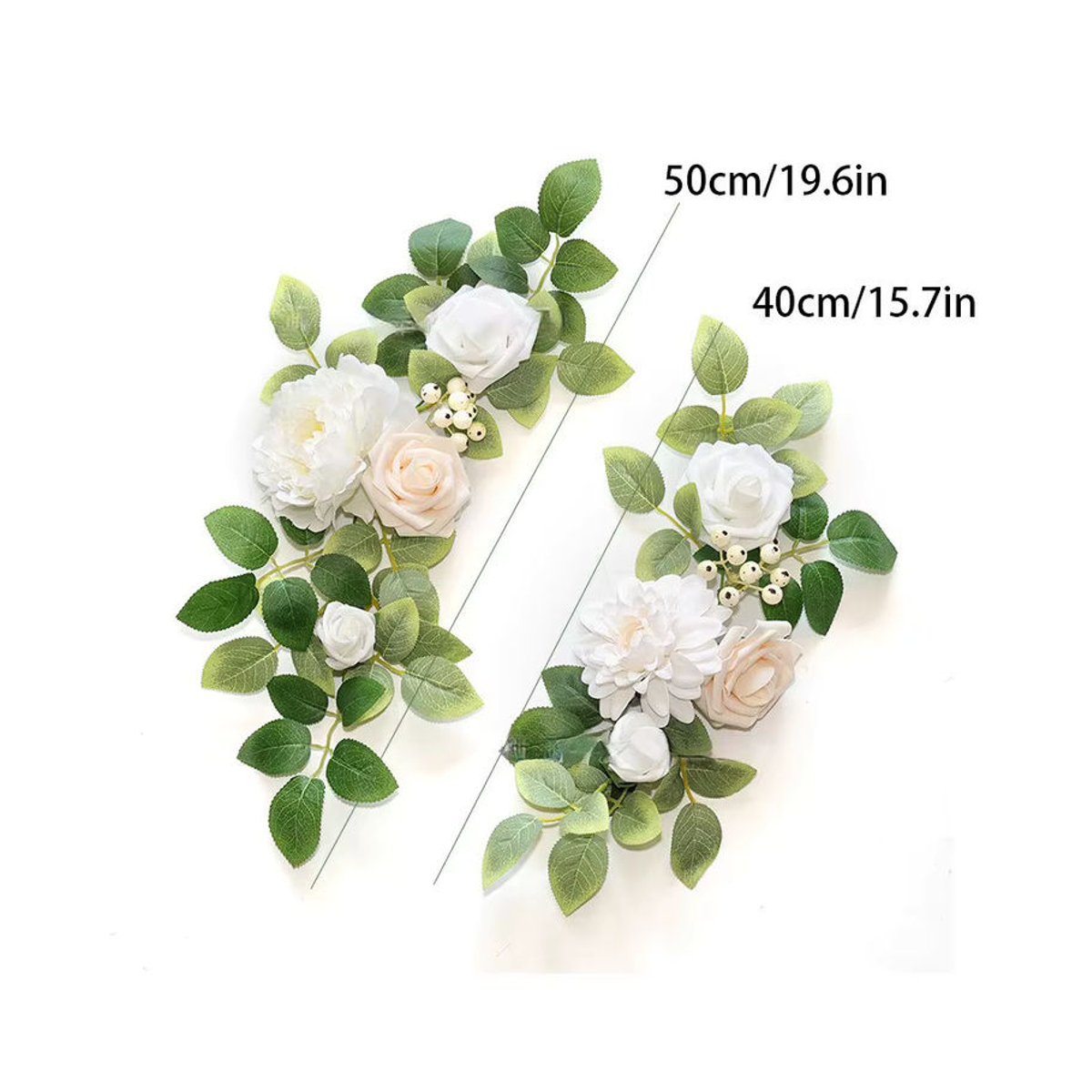 2-teiliges Set künstliche Blumen-Swag-Girlanden in mehrfarbigem floralem Design für rustikale Hochzeitsdekorationen - Bild 2