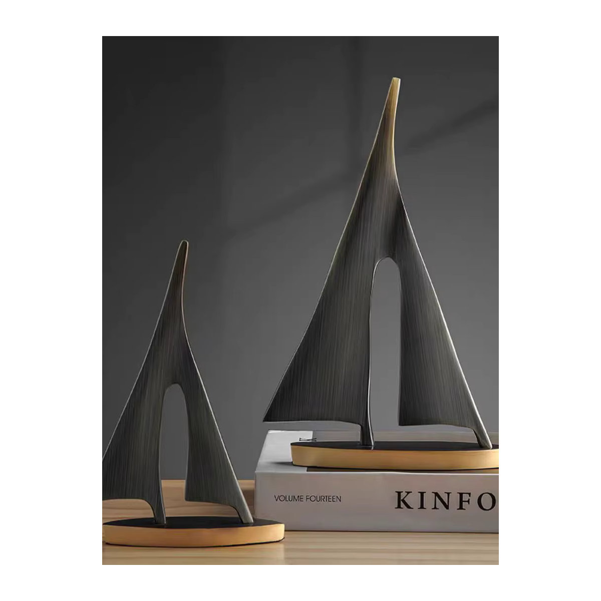 2-teiliges Set Segelboot-Dekorationen aus Kunstharz in Schwarz für dein Wohnzimmer und Schlafzimmer - Bild 5