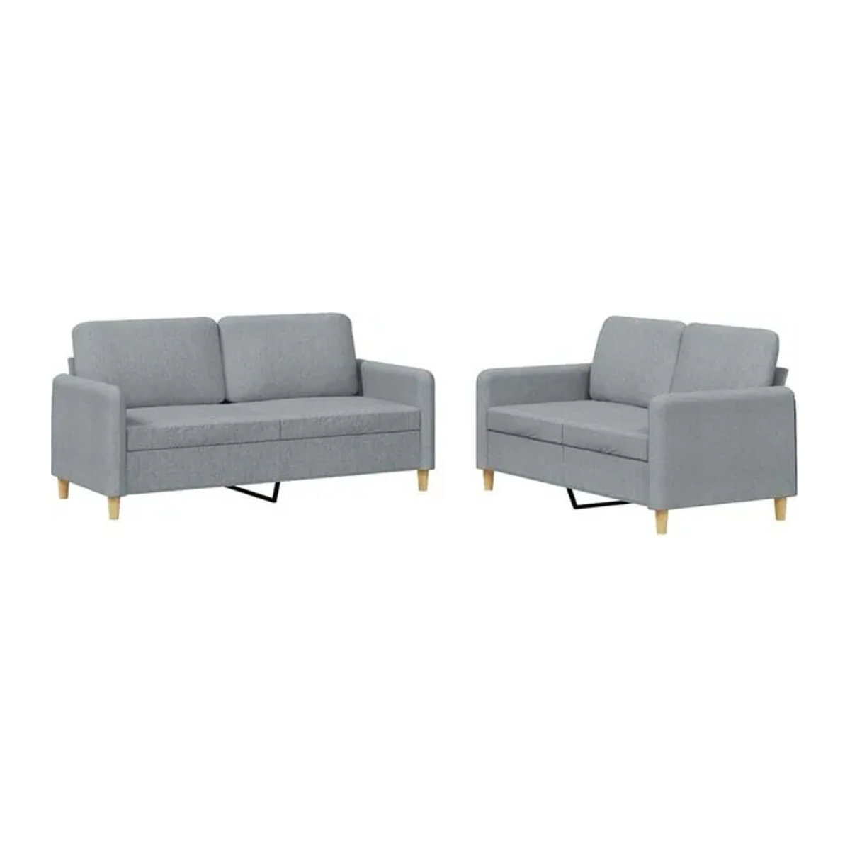 2-tlg. Sofagarnitur mit Kissen von vidaxl in Grau aus Stoff und Polyester im modernen Design - Bild 1
