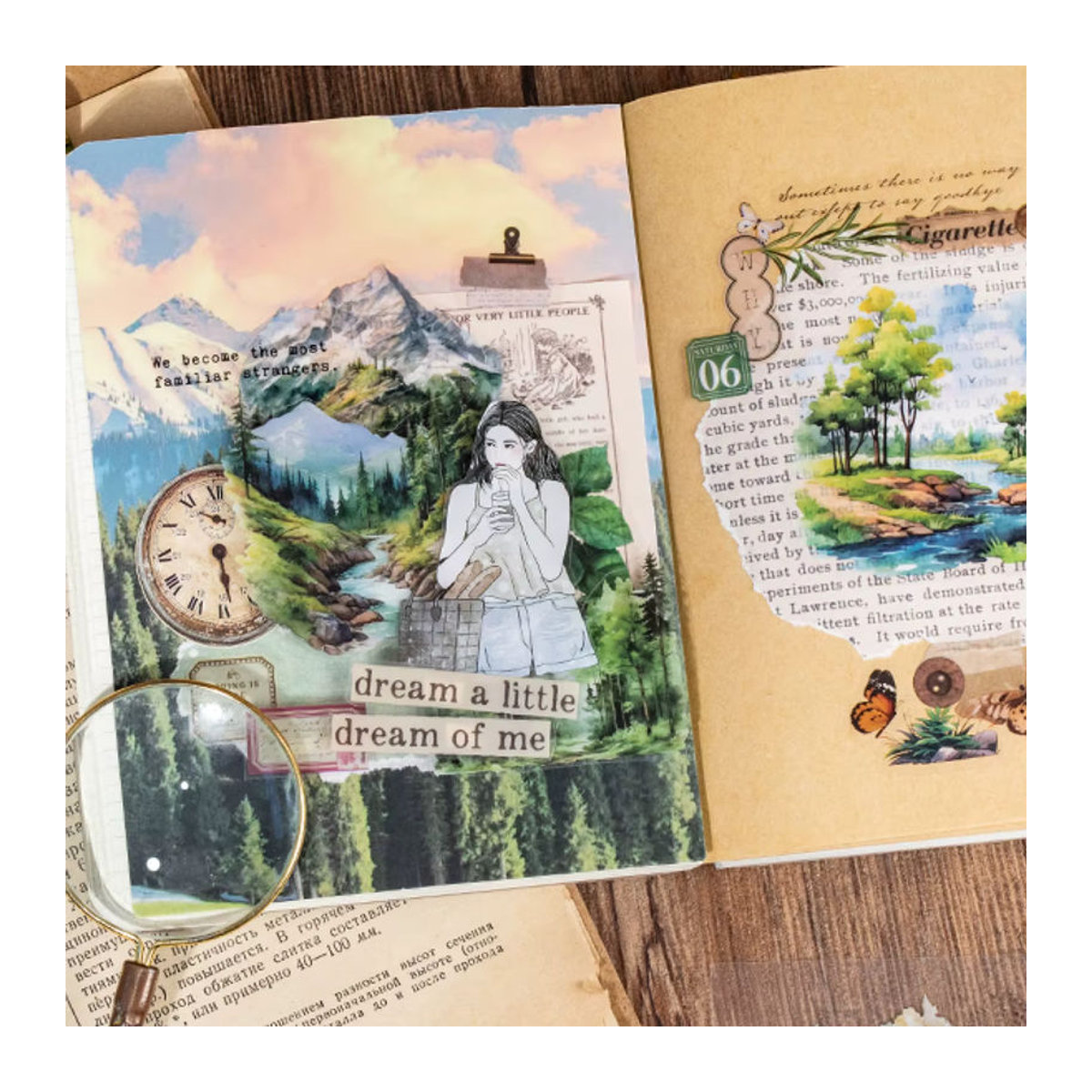 20 Beutel Vintage Aufkleber mit Frühling und Natur Motiv für dein DIY Sammelalbum in Mehrfarbig - Bild 1