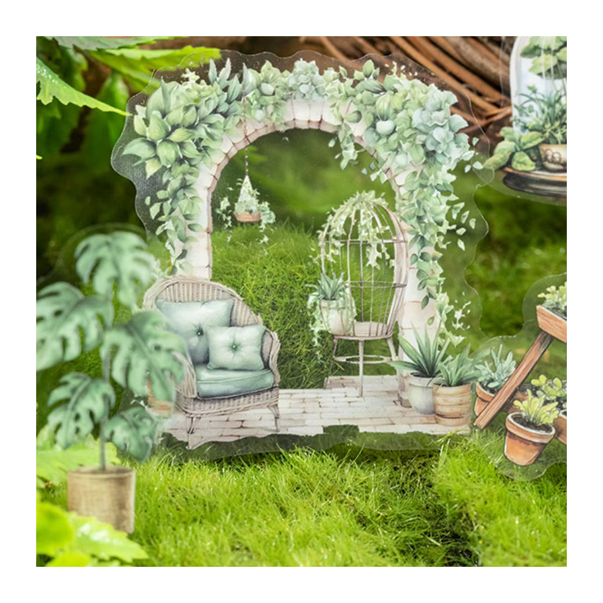 20 Beutel Vintage Aufkleber mit Frühling und Natur Motiv für dein DIY Sammelalbum in Mehrfarbig - Bild 3