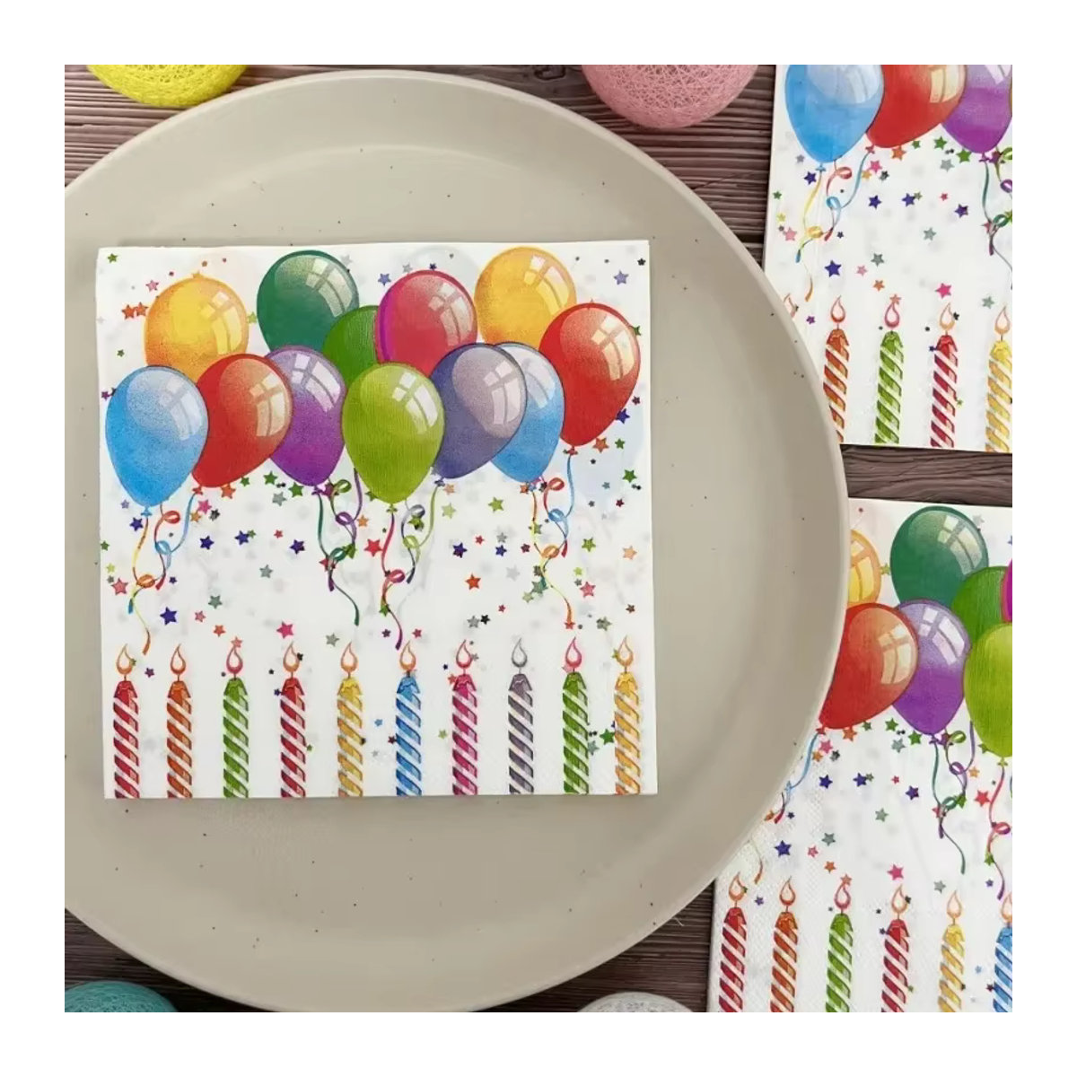 20 Stück GUANYAO Happy Birthday Tischset aus Papier, mehrfarbig, B/B: 33 cm - Bild 2