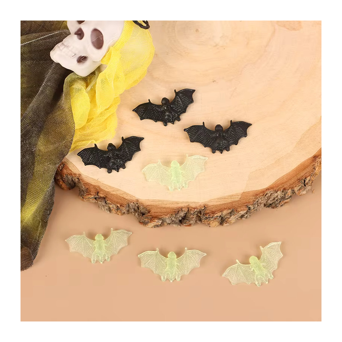 20 Stück leuchtende Fledermaus-Halloween-Dekoration aus Kunststoff in Schwarz von WHPHous - Bild 3